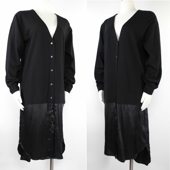 NWT Alexander Wang Cardigan V Merino Wool Black  M - Picture 4 of 7